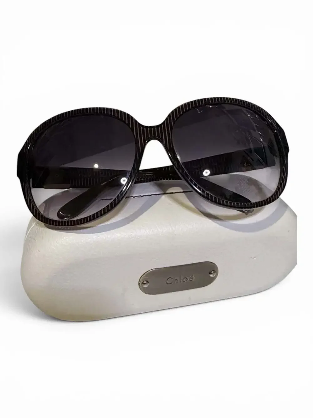Chloe CL2234 Oversized Pinstripe Sunglasses